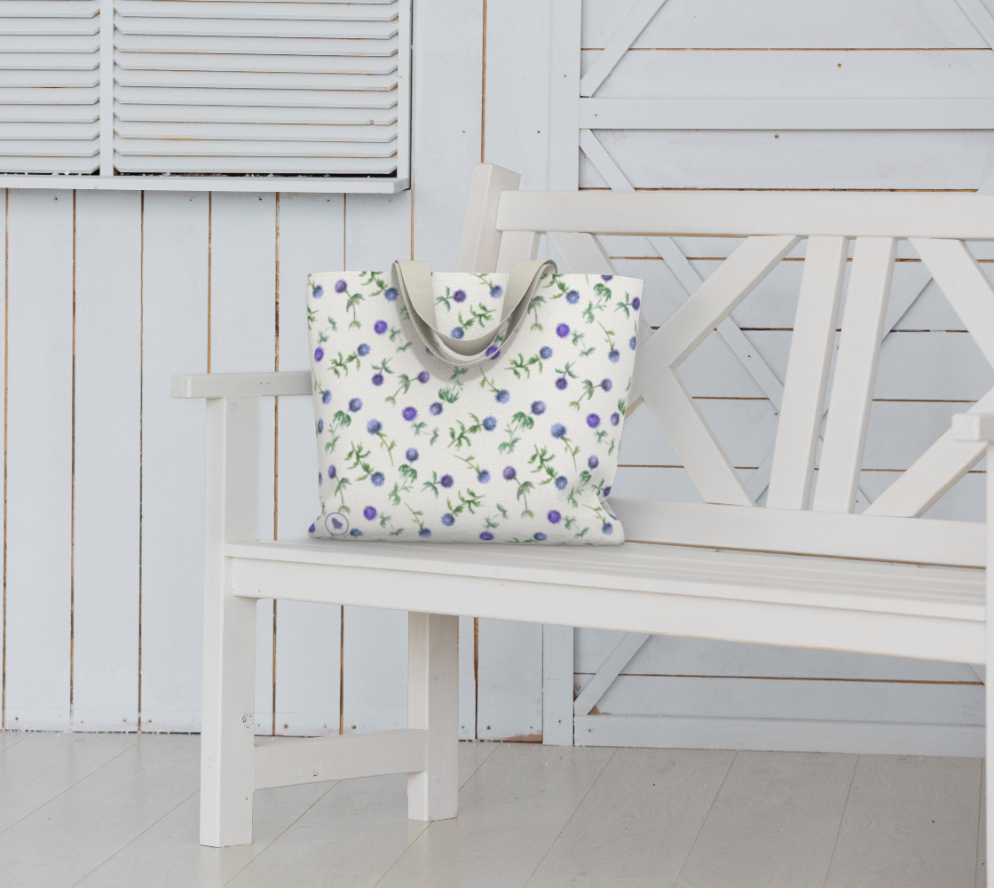Lavender Dreams. Blue Thistle, Large Tote