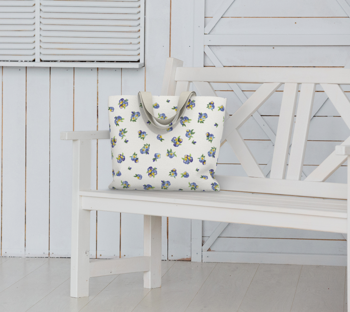 Playful Pansies Large Tote