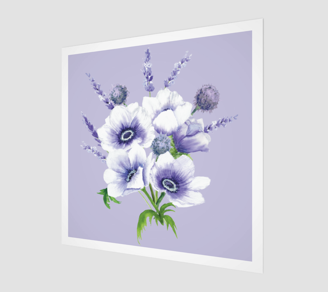 Lavender and White Bouquet Art Print
