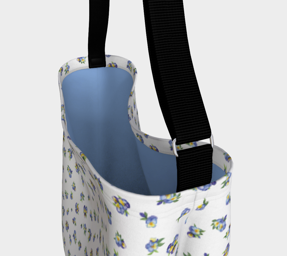 Playful Pansies Spot, Tote Bag, White