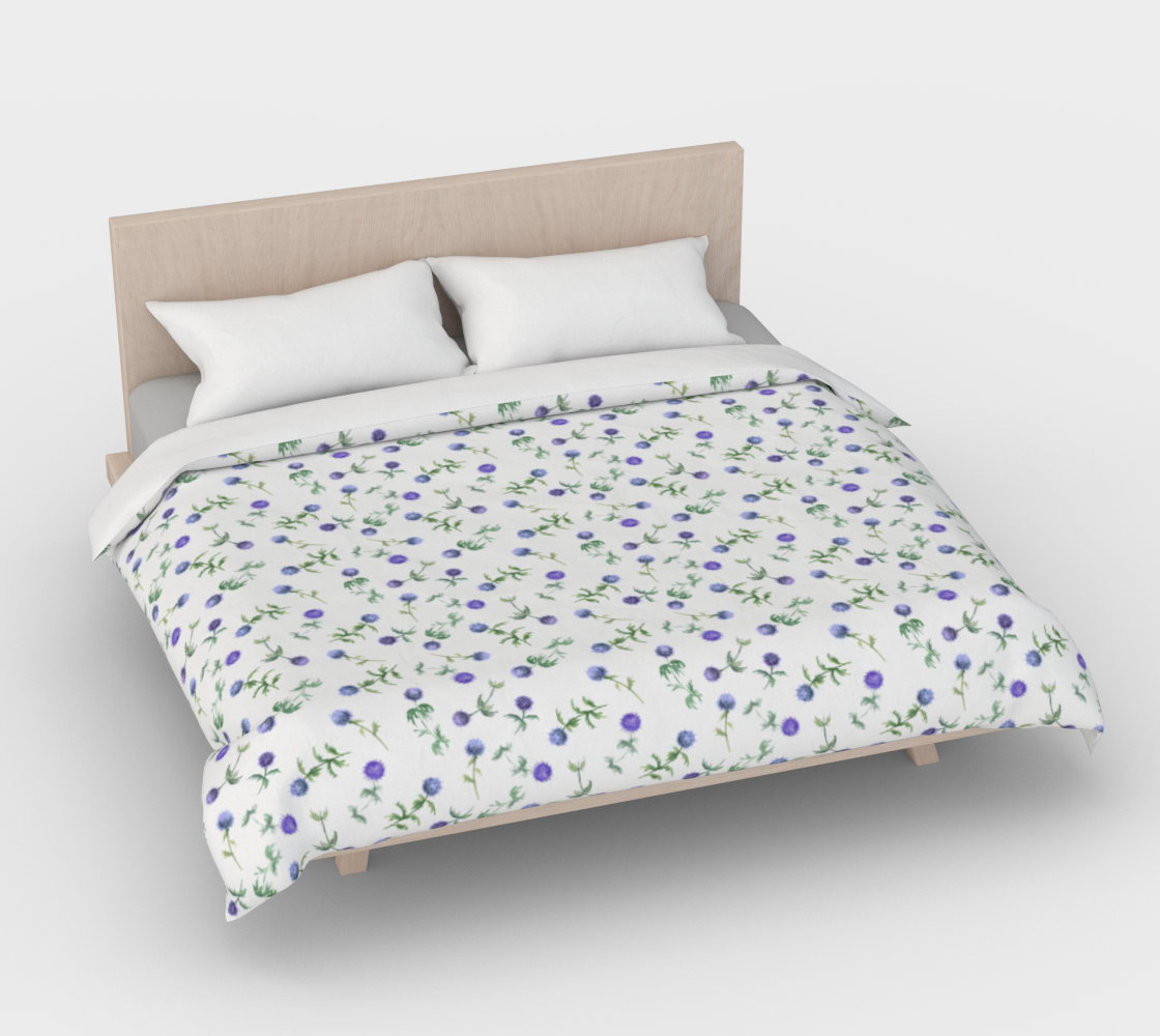 Lavender Dreams, Blue Thistle Duvet Cover