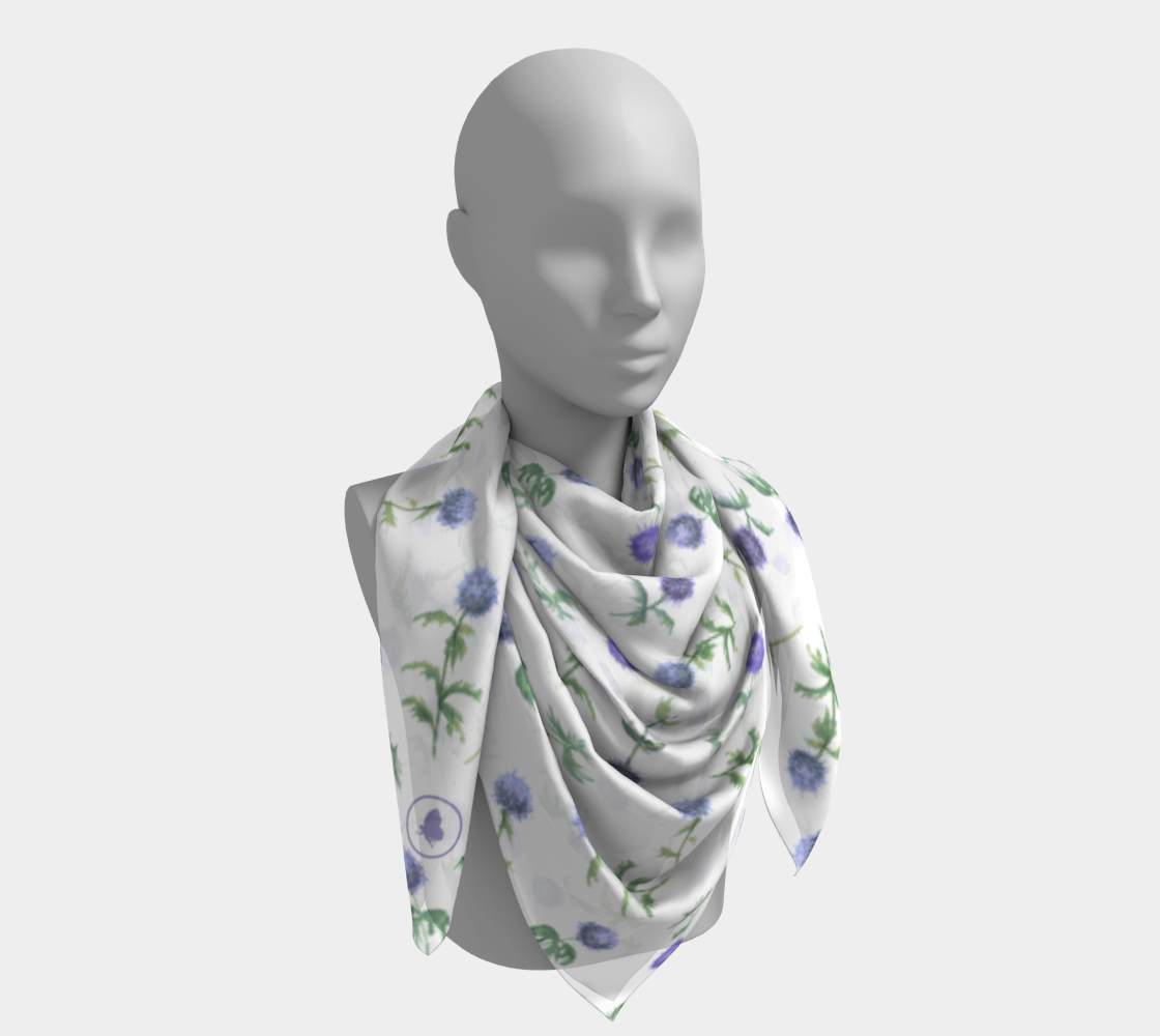 Lavender Dreams, Blue Thistle, Square Scarf